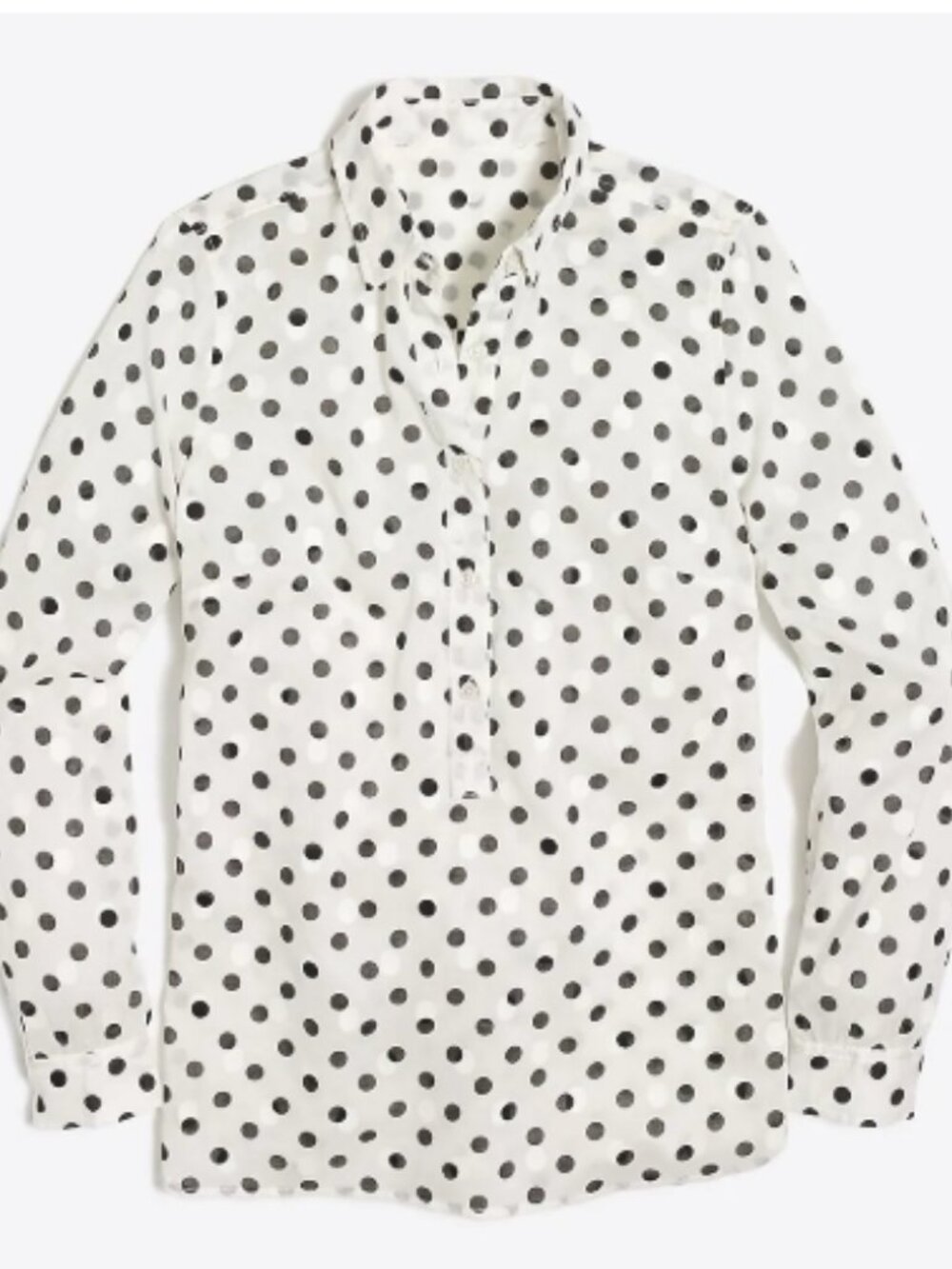 Like New! J.Crew Factory Jacquard Dot Popover Shirt 100% Cotton Size 0